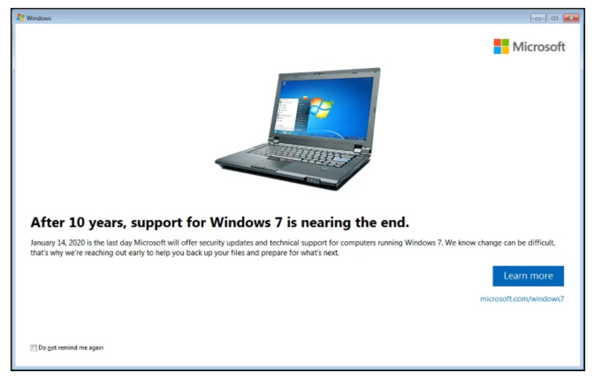 windows 7 end of life nag